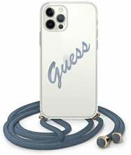 Telefoniümbris Guess GUHCP12MCRTVSBL Script Vintage, Apple iPhone 12/12 Pro, sinine