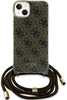 Guess Crossbody Cord 4G Print GUHCP15SHC4SEW ümbris, Apple iPhone 13/14/15, pruun