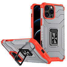 Telefoniümbris Crystal Ring Kickstand Tough Rugged, Apple iPhone 12 Pro Max, punane