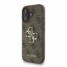 Telefoniümbris Guess 4G Metal Logo Strap, Apple iPhone 16, pruun