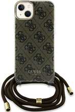 Guess Crossbody Cord 4G Print GUHCP15SHC4SEW ümbris, Apple iPhone 13/14/15, pruun