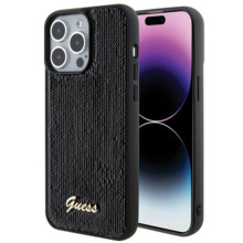 Guess Sequin Script Metal GUHCP15XPSFDGSK ümbris, Apple iPhone 15 Pro Max, must