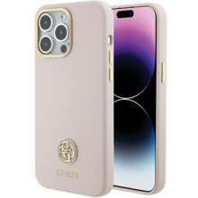 Telefoniümbris Guess Silicone Logo Strass 4G GUHCP15XM4DGPPP, Apple iPhone 15 Pro Max, roosa