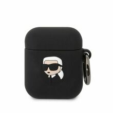 Karl Lagerfeld KLA2RUNIKK 3D silikoonümbris, Apple AirPods 1/2, must