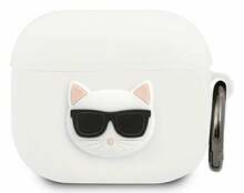 Karl Lagerfeld silikoonümbris Choupette, Apple AirPods 3, valge, mudel KLACA3SILCHWH