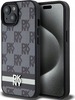 DKNY DKHCP15SPCPTSSK nahast ümbris, Apple iPhone 13/14/15 6.1, must, Checkered Mono Pattern & Printed Stripes