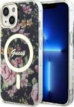Telefoniümbris Guess Flower MagSafe GUHMP14MHCFWSK, Apple iPhone 14 Plus, must