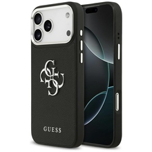 Guess Grained Big 4G Classic Logo ümbris, Apple iPhone 17 Pro Max, must