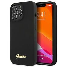 Guess GUHCP13XLSLMGBK silikoonümbris Script Gold Logo, Apple iPhone 13 Pro Max, must