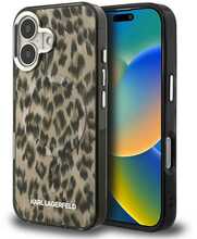 Karl Lagerfeld IML Leopard MagSafe ümbris, Apple iPhone 16, pruun
