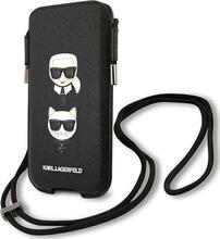Karl Lagerfeld KLHCP12LOPHKCK Saffiano Ikonik Karl&Choupette Head telefonikott, 6,7, must