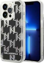 Telefoniümbris Karl Lagerfeld Liquid Glitter Monogram KLHCP14XLMNMK, Apple iPhone 14 Pro Max, must