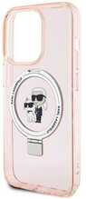 Telefoniümbris Karl Lagerfeld Ring Stand Karl&Choupette MagSafe KLHMP15XHMRSKCP, Apple iPhone 15 Pro Max, roosa