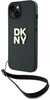 Telefoniümbris DKNY Hardcase Wrist Strap Stock Logo DKHCP15MPBSWSK, Apple iPhone 15 Plus, must
