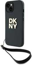 Telefoniümbris DKNY Hardcase Wrist Strap Stock Logo DKHCP15MPBSWSK, Apple iPhone 15 Plus, must