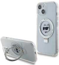 Telefoniümbris Karl Lagerfeld KLHMP15SHMRSCHH Ring Stand Choupette Head MagSafe, Apple iPhone 15, valge
