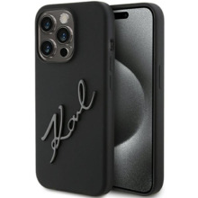 Telefoniümbris Karl Lagerfeld Silicone Karl Script KLHCP15LSKSBMCK, Apple iPhone 15 Pro, must