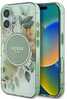 Telefoniümbris Guess IML Flower & Tonal Circle MagSafe, Apple iPhone 16 Plus, roheline