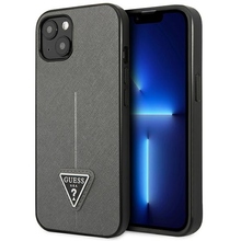Guess SaffianoTriangle Logo GUHCP13MPSATLG ümbris, Apple iPhone 13/14/15 6.1, hõbedane