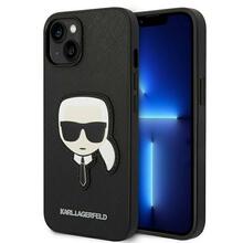 Telefoniümbris Karl Lagerfeld KLHCP14MSAPKHK Saffiano Karl's Head Patch, Apple iPhone 14 Plus, must