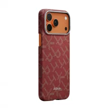 Pitaka Ultra-Slim ümbris Monogram Gold/Red, Apple iPhone 17 Pro