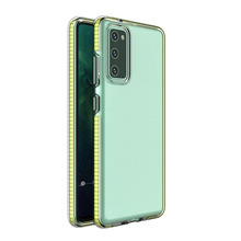 Telefoniümbris Spring clear TPU gel värvilise raamiga, Samsung Galaxy A72 4G, kollane