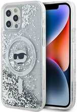 Telefoniümbris Karl Lagerfeld Liquid Glitter Choupette Head MagSafe KLHMP12MLGCHSGH, Apple iPhone 12/12 Pro, läbipaistev