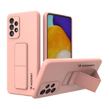 Wozinsky Kickstand silikoonümbris alusega, Samsung Galaxy A73, roosa