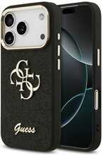 Guess Fixed Glitter Big 4G Metal Frame ümbris, Apple iPhone 17 Pro, must