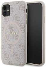 Telefoniümbris Guess GUHMN61G4GFRP 4G Collection Leather Metal Logo MagSafe, Apple iPhone 11, roosa