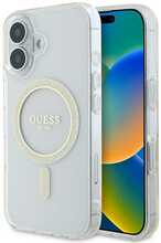 Telefoniümbris Guess IML Glitter Ring MagSafe GUHMP16MHFGERET, Apple iPhone 16 Plus, läbipaistev