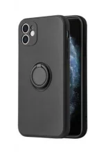Telefoniümbris iLike Silicone Ring, Apple iPhone 13 Pro, must