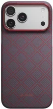 PITAKA Edge Argyle MagSafe ümbris, iPhone 18 Pro Max / 17 Pro Max, sinipunane