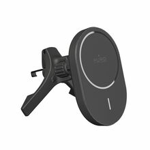 Telefonihoidja autosse Puro Mag Holder Qi2, koos Qi2 MagSafe 15W laadijaga, must