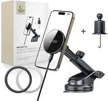 Magnetiline telefonihoidja autosse Tech Protect MM15W-V10, juhtmevaba laadimisega, 15W, must