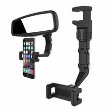 Telefonihoidja auto tahavaatepeeglile Hurtel Clip-on, must
