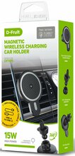 Telefonihoidja autosse D-FRUIT DF109, juhtmevaba laadijaga, 15W