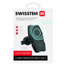Telefonihoidja autosse Swissten WM1-AV3, must