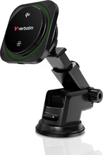 Telefonihoidja autosse juhtmevaba laadimisega Verbatim Charge & Drive Qi2, must, 15W