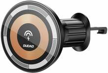 Magnetiline telefonihoidja autosse Dudao F12MAX, must, Qi juhtmevaba laadijaga, 15W