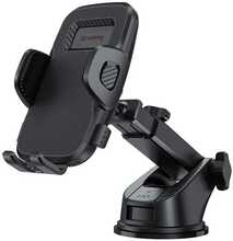 Telefonihoidja autosse Crong Carclip Universal 2-in-1, must