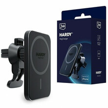 Telefonihoidja-autolaadija 3MK Hardy MagCharger, must, 15 W