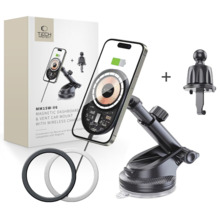 Telefonihoidja autosse Tech Protect MM15W-V6, laadijaga MagSafe, must