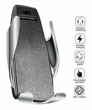 Telefonihoidja autosse RoGer S5, juhtmevaba laadimine, 10W, must/kroom