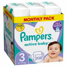 Mähkmed Pampers Active Baby suurus 3, 6-10 kg, 208 tk