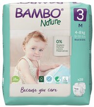 Mähkmed Bambo Nature Classic, suurus 3, 4-8 kg, 28 tk