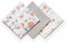 Mähkimistekk BabyOno Natural Bamboo 70x70 cm, 3 tk, hall