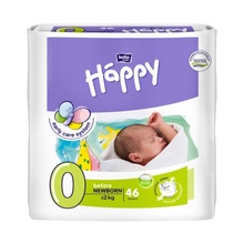 Mähkmed Happy Before Newborn, suurus 0, kuni 2 kg, 46 tk