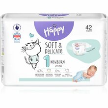 Mähkmed Bella Baby Happy Soft&Delicate, suurus 1, 2-5 kg, 42 tk