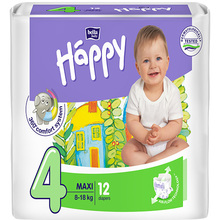 Mähkmed Happy Maxi suurus 4, 8-18 kg, 12 tk